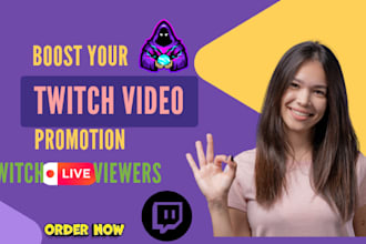 do twitch video promotion to your twitch live viewers and sales