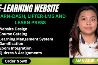 design elearning website, ecommerce website, wordpress website