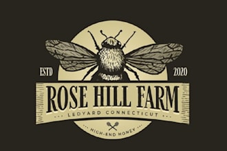 design top quality farm producing honey logo