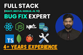 fix bugs and errors in your react, nextjs, or nodejs app