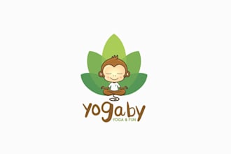design fun creative yoga wellness brand logo