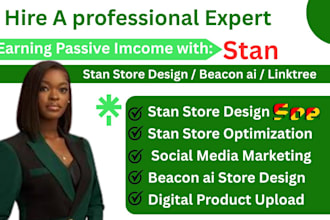 design or redesign beacon ai website stanstore gumroad linktre payphip marketing