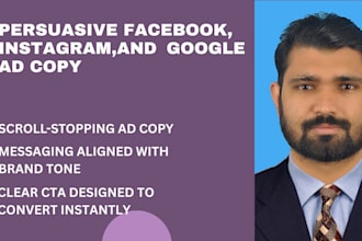 create persuasive  facebook, instagram, and google ad copy that sells crazy