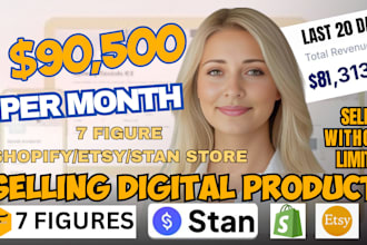 setup 7 figure sales shopify digital store etsy stan store digital product store