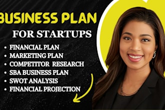 create investor business plan, proposal pitch deck, start up financial plan