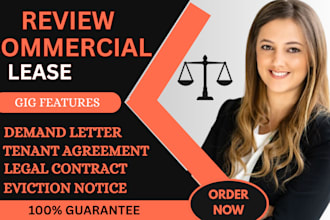 draft or review commercial lease legal contract tenant agreement eviction notice