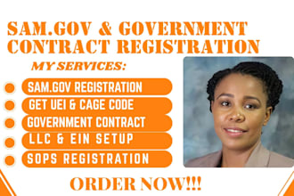 sam gov registration, uei cage code, federal contract setup,  state filing, sops