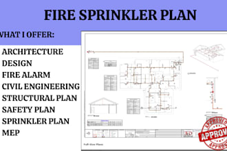 stamp draft architectural drawing fire sprinkler design framing plan city permit