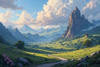llustration and environment concept art and background