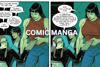 illustrate comic book graphic novel manga comic page panel concept art webtoon