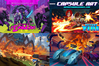 draw steam game capsule art game ui environment character poster game marketing