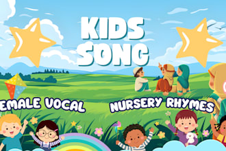 write and sing children nursery rhyme songs, kids music, youtube songs, intro