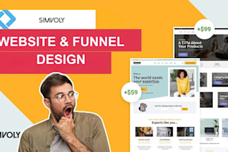 build simvoly website and funnel, design simvoly website, do simvoly website