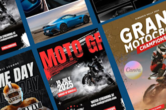 design a catching sport car racing flyer or poster at canva