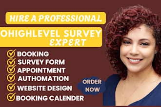 create gohighlevel survey form, booking calendar, and appointment automation