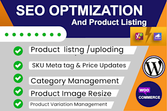 do seo optimized product listing woocommerce or data entry