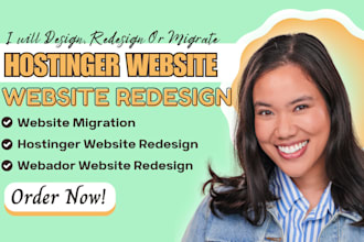 design or redesign hostinger website, webador redesign, migrate canva to wix