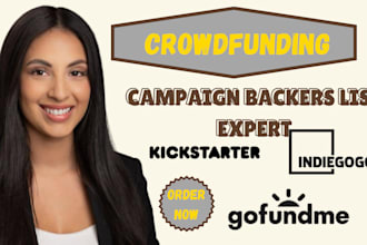 generate verified targeted active backers or email list for fundraising campaign