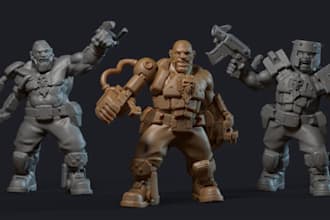 sculpting 3d character, toys, miniatures, action figures, model for 3d printing