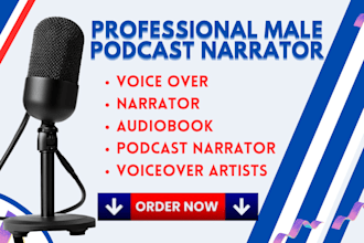 be professional male podcast narrator, do calm aspiring tone voice over