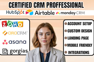 do hubspotcrm mondaycrm airtable sugarcrm zoho orocrm gorgias asana zapier