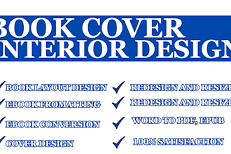 do book interior design book layout ebook cover formatting epub ebook conversion