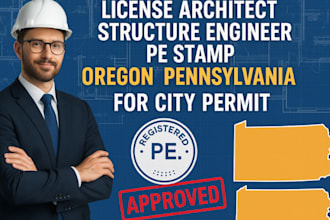 license architect structure engineer pe stamp oregon, pennsylvania for city per