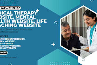 design medical therapy website, mental health website, life coaching website