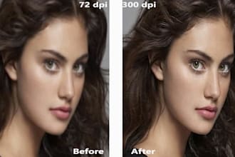 convert low photo or logo to high resolution and skin retouching