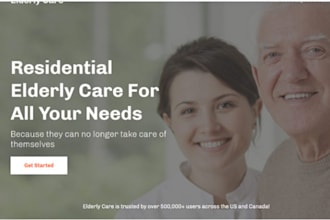do home care elderly senior care landing page website design healthcare website