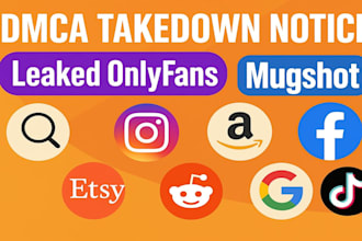 send dmca takedown notice to fb tiktok ig yt google onlyfans shopify etsy