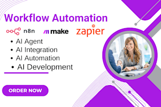 n8n automation workflows n8n ai agent, make com  creatomate zapier expert