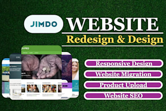 build ecommerce website design redesign jimdo weebly wix duda landing page setup