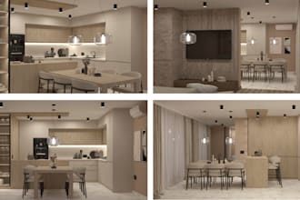 design a functional and stylish kitchen with 3d visualization