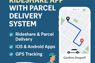 develop a custom uber, indrive clone rideshare app with parcel delivery system