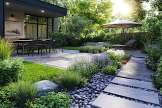 create your landscape, garden, backyard, terrace and pool