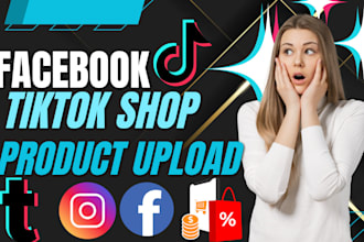 set up promote tiktok facebook shop products upload listing shopify marketing