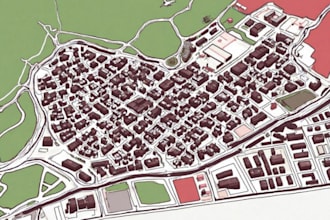 do vector map illustration site plan landscape plan map drawing for places, city