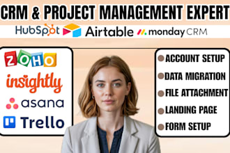 do project management with hubspot airtable mondaycrm zoho trello asana orocrm