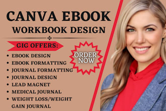 do ebook design canva, ebook, journal formatting, workbook, journal design, note