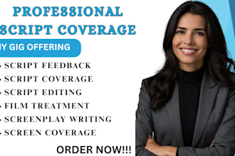 do script coverage, script editing, and screenplay proofreading