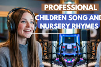 write sing children song, nursery rhymes, lullaby, kids music, youtube song