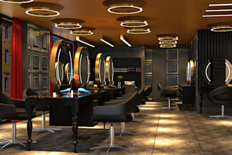 modern luxury 3d  beauty salon, barber shop, nail shop,massage room, hair salon