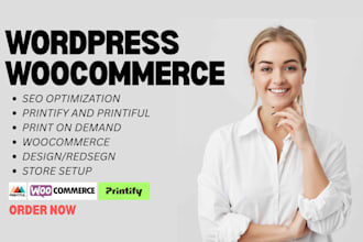upload converting shopify, woocommerce, pod website using printful, printify