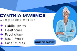 research and write on public health, healthcare, psychology, and related topics