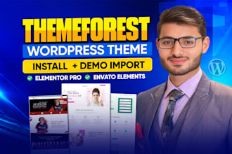 install themeforest or envato elements wordpress theme and demo import