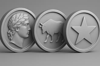 do 3d coin 3d bas relief jewelry pendant medallion challenge stl cnc 3d printing