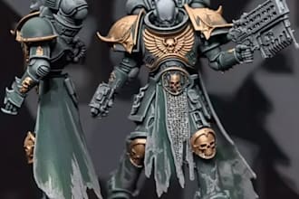 make a favorite warhammer 40k character art illustration