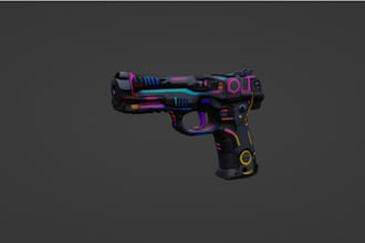 design handgun stunning weapon concept art for games,projects, device