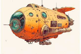 do a sci fi or cyberpunk spaceship design